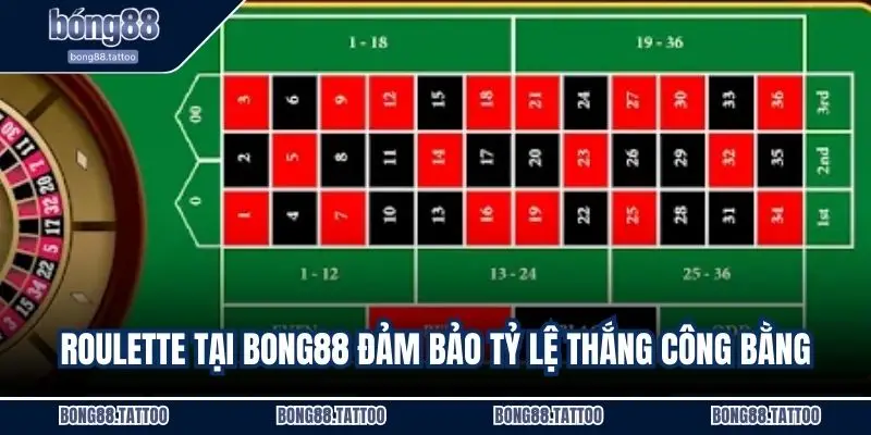 Roulette tại Bong88 đảm bảo tỷ lệ thắng công bằng